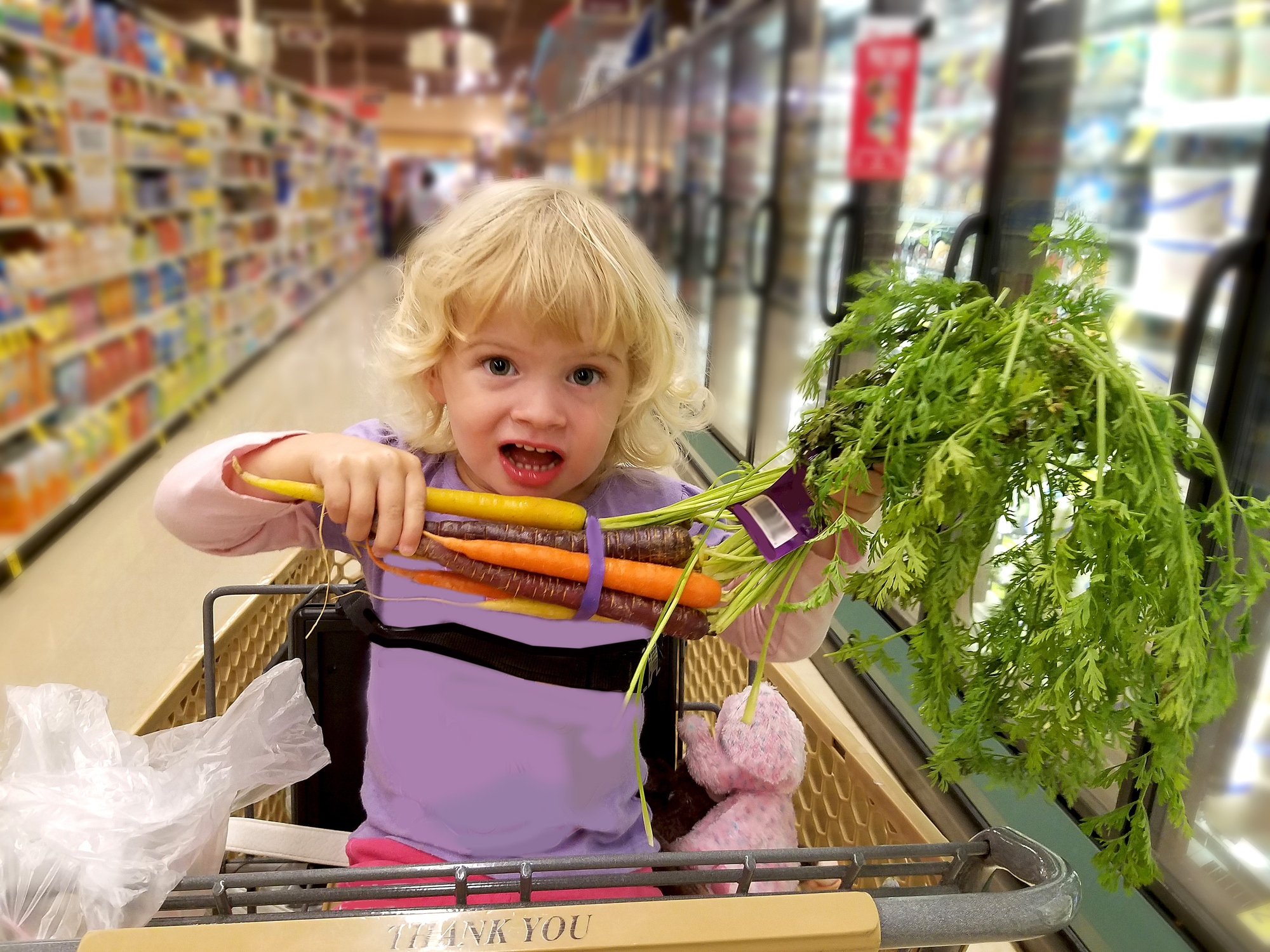 Фото №1 - Вечный спор: можно ли сажать детей в тележки в супермаркетах
